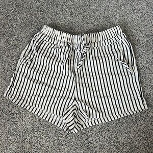 Striped Black and White Women Shorts